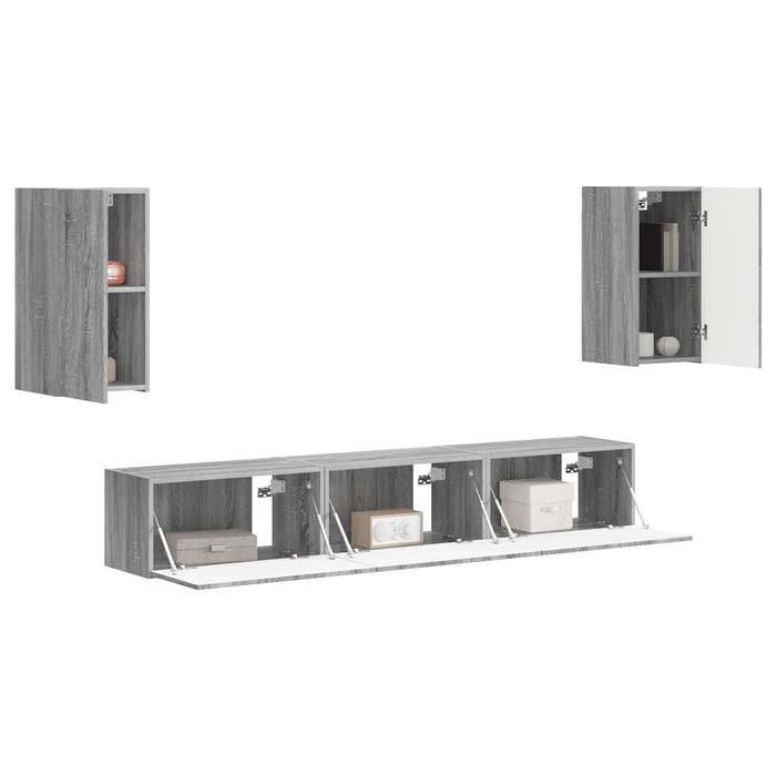 Set comodă TV Pe perete 3 pcs Gri Sonoma Lemn compozit - WALTI WALTI