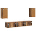 Set comodă TV Pe perete 3 pcs Lemn vechi Lemn compozit - WALTI WALTI