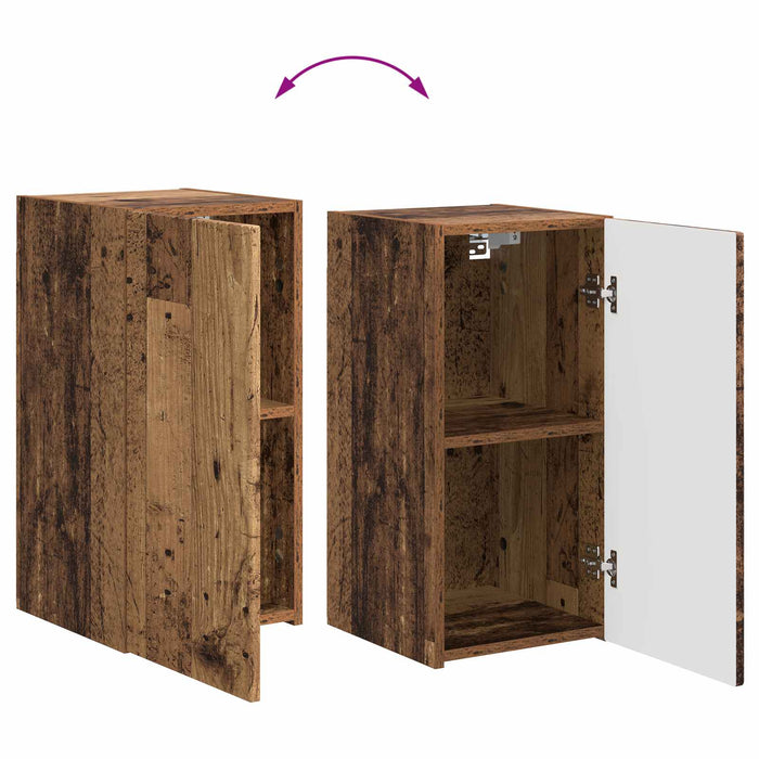 Set comodă TV Pe perete 3 pcs Lemn vechi Lemn compozit - WALTI WALTI