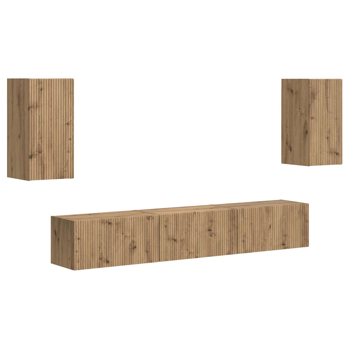 Set comodă TV Pe perete 5 pcs Stejar Artizanal Lemn compozit WALTI