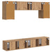 Set comodă TV Pe perete 4 pcs Alb lucios Lemn compozit - WALTI WALTI