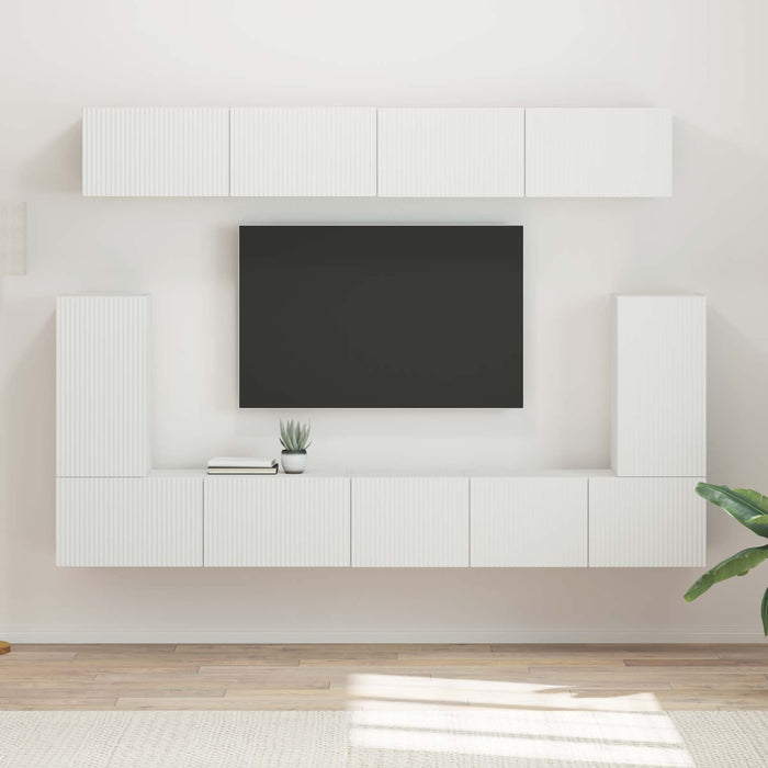 Set comodă TV Pe perete 5 pcs Alb Lemn compozit - WALTI WALTI