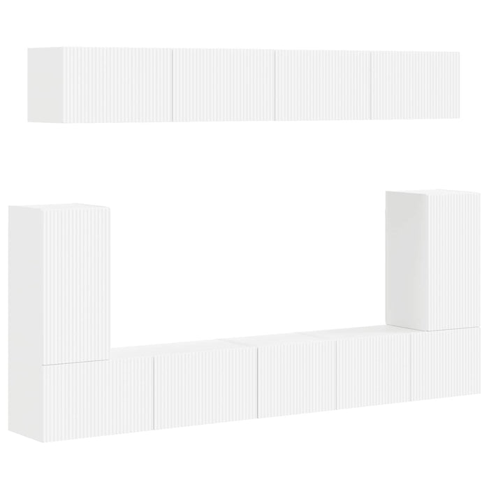 Set comodă TV Pe perete 5 pcs Alb Lemn compozit - WALTI WALTI