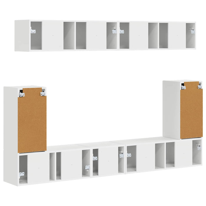Set comodă TV Pe perete 5 pcs Alb Lemn compozit - WALTI WALTI