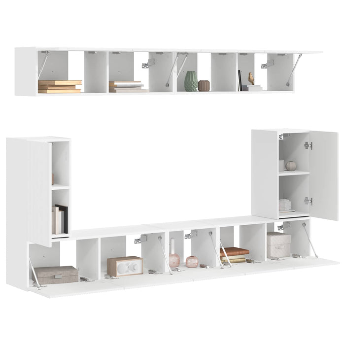 Set comodă TV Pe perete 5 pcs Alb Lemn compozit - WALTI WALTI