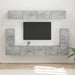 Set comodă TV Pe perete 5 pcs Gri din beton Lemn compozit - WALTI WALTI