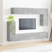 Set comodă TV Pe perete 5 pcs Gri din beton Lemn compozit - WALTI WALTI