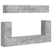 Set comodă TV Pe perete 5 pcs Gri din beton Lemn compozit - WALTI WALTI