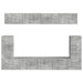 Set comodă TV Pe perete 5 pcs Gri din beton Lemn compozit - WALTI WALTI
