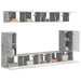 Set comodă TV Pe perete 5 pcs Gri din beton Lemn compozit - WALTI WALTI