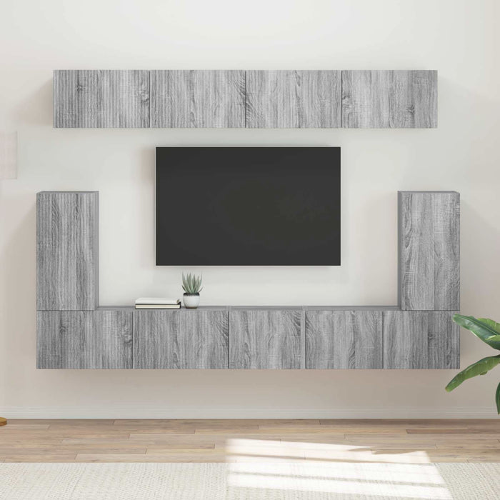 Set comodă TV Pe perete 5 pcs Gri Sonoma Lemn compozit - WALTI WALTI