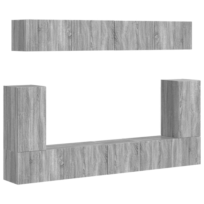 Set comodă TV Pe perete 5 pcs Gri Sonoma Lemn compozit - WALTI WALTI