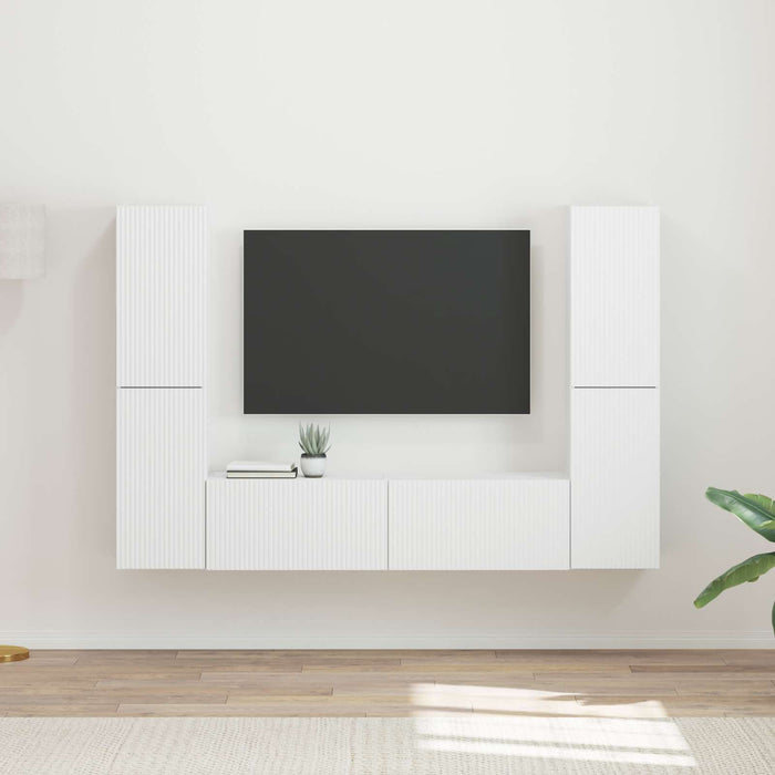 Set comodă TV 6 pcs Alb Lemn compozit - WALTI WALTI