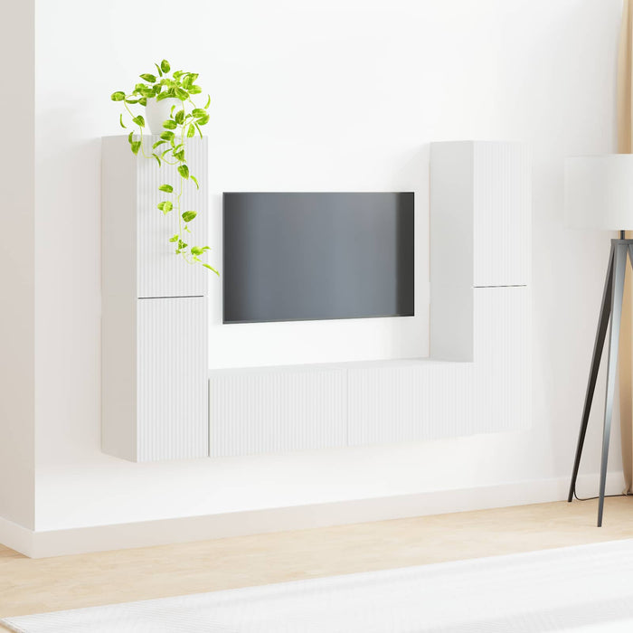 Set comodă TV 6 pcs Alb Lemn compozit - WALTI WALTI