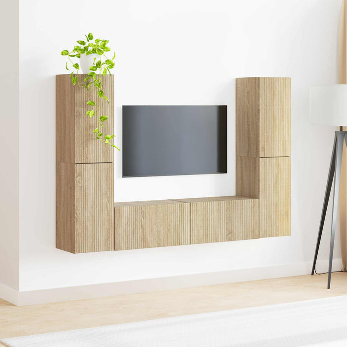 Set comodă TV 6 pcs Stejar Sonoma Lemn compozit - WALTI WALTI