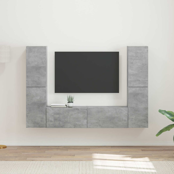 Set comodă TV 6 pcs Gri din beton Lemn compozit - WALTI WALTI