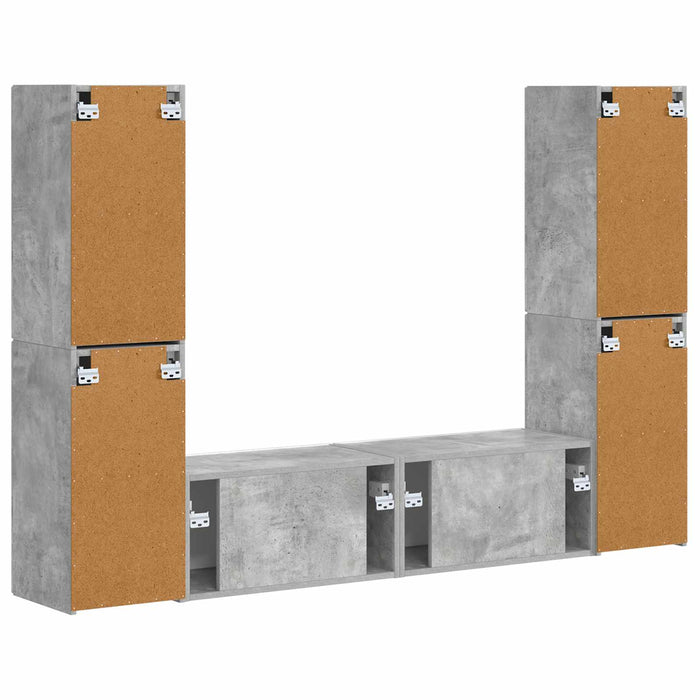 Set comodă TV 6 pcs Gri din beton Lemn compozit - WALTI WALTI
