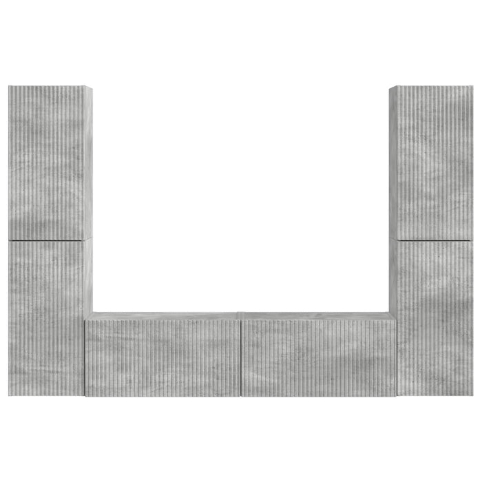 Set comodă TV 6 pcs Gri din beton Lemn compozit - WALTI WALTI