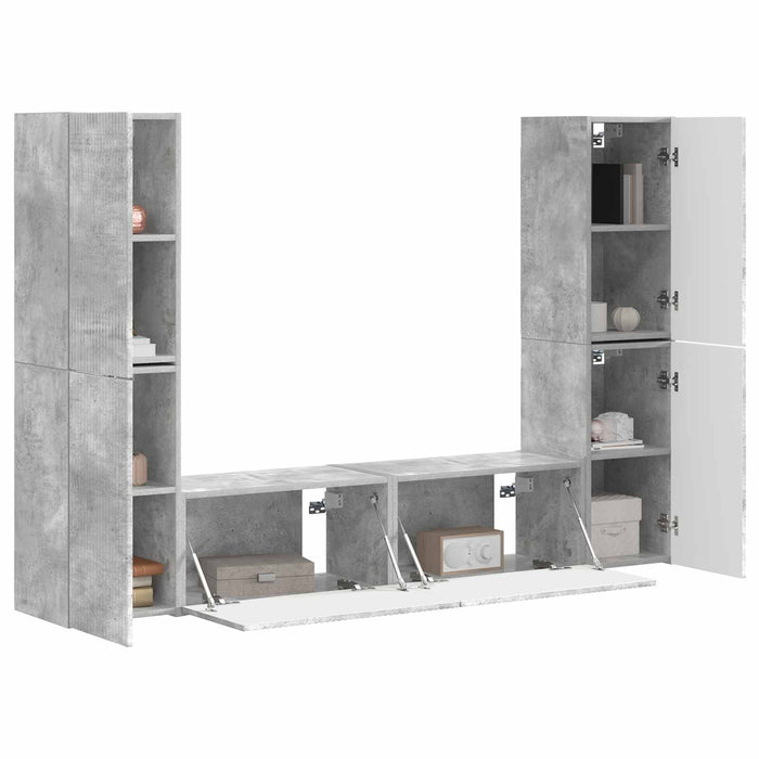 Set comodă TV 6 pcs Gri din beton Lemn compozit - WALTI WALTI