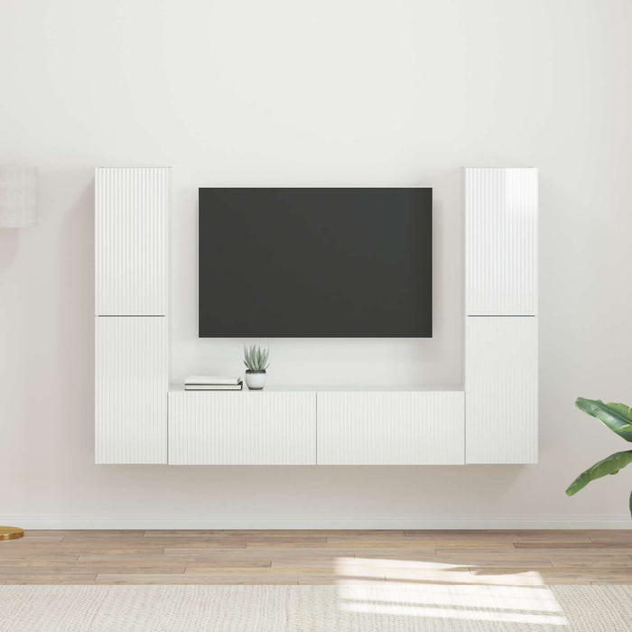 Set comodă TV 6 pcs Alb lucios Lemn compozit - WALTI WALTI