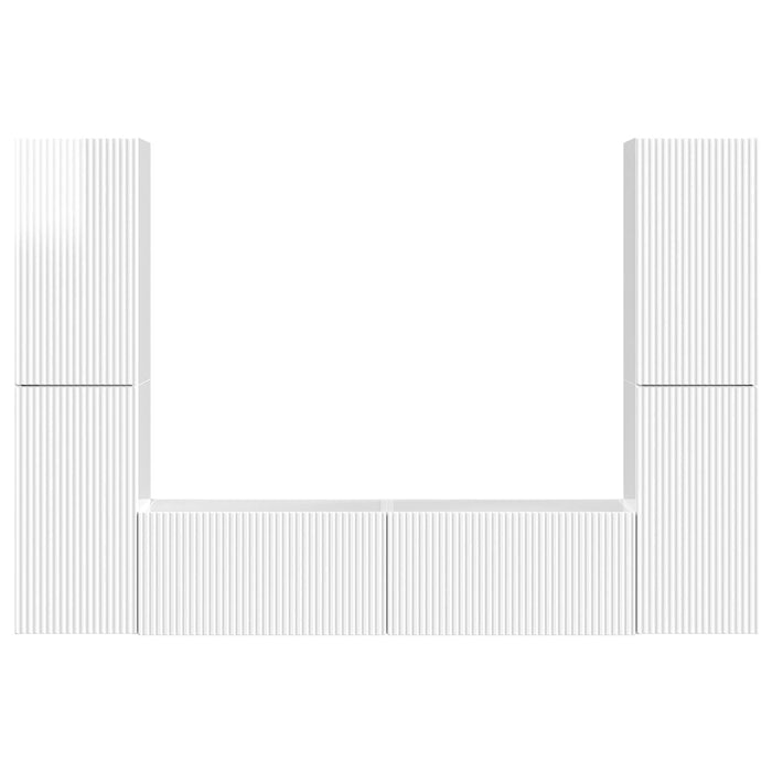 Set comodă TV 6 pcs Alb lucios Lemn compozit - WALTI WALTI