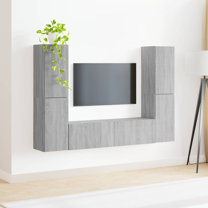 Set comodă TV 6 pcs Gri Sonoma Lemn compozit - WALTI WALTI
