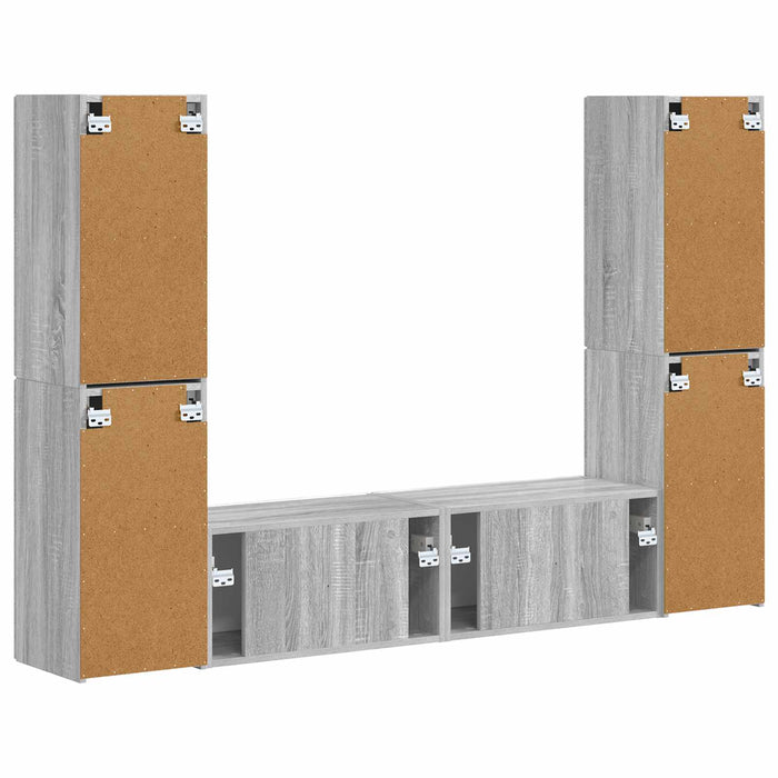 Set comodă TV 6 pcs Gri Sonoma Lemn compozit - WALTI WALTI