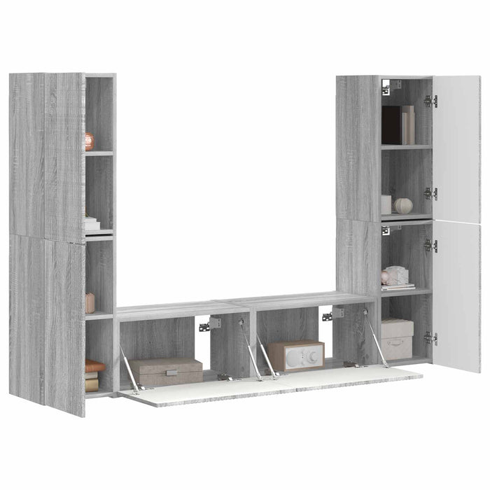 Set comodă TV 6 pcs Gri Sonoma Lemn compozit - WALTI WALTI