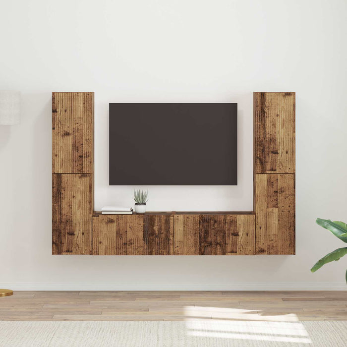 Set comodă TV 6 pcs Lemn Vechi Lemn compozit - WALTI WALTI