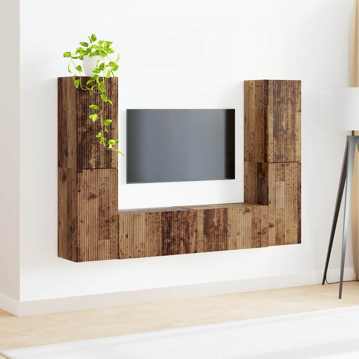 Set comodă TV 6 pcs Lemn Vechi Lemn compozit - WALTI WALTI