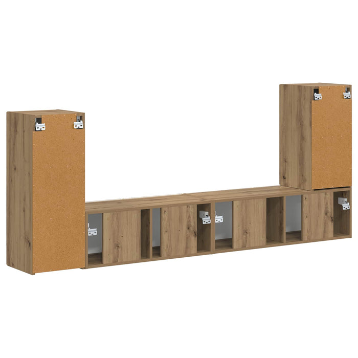 Set comodă TV 4 pcs Stejar Artizanal Lemn compozit WALTI