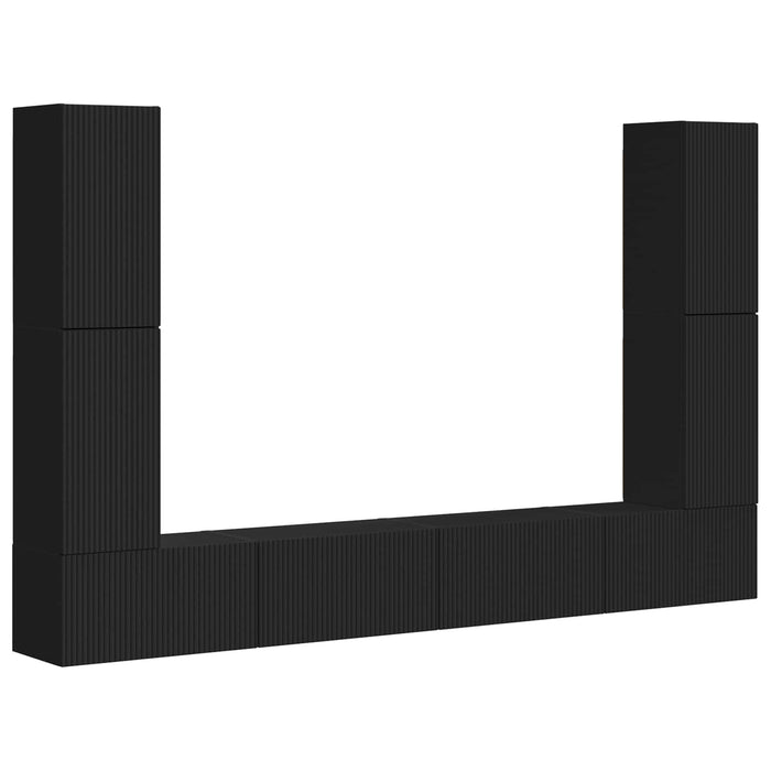 Set comodă TV 8 pcs Negru Lemn compozit - WALTI WALTI