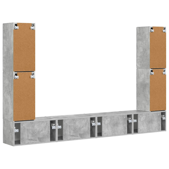 Set comodă TV 8 pcs Gri din beton Lemn compozit - WALTI WALTI
