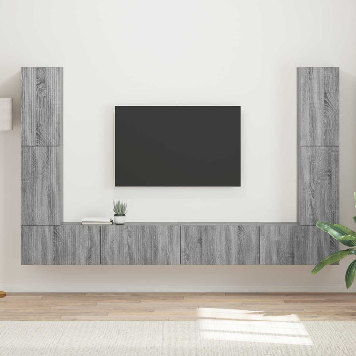 Set comodă TV 8 pcs Gri Sonoma Lemn compozit - WALTI WALTI
