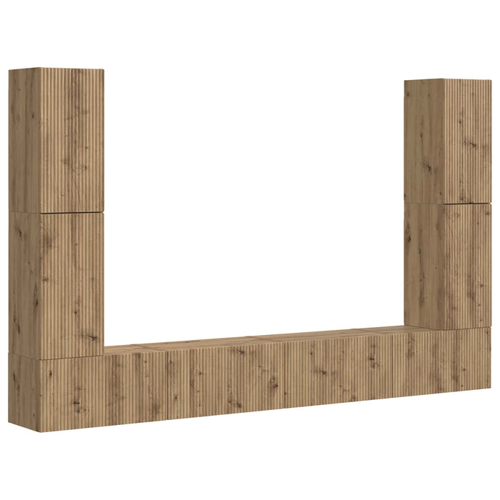 Set comodă TV 8 pcs Stejar Artizanal Lemn compozit - WALTI WALTI