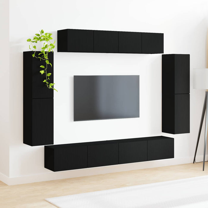 Cabinet TV 8 buc. Negru WALTI