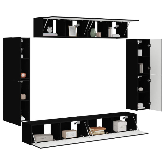 Cabinet TV 8 buc. Negru WALTI