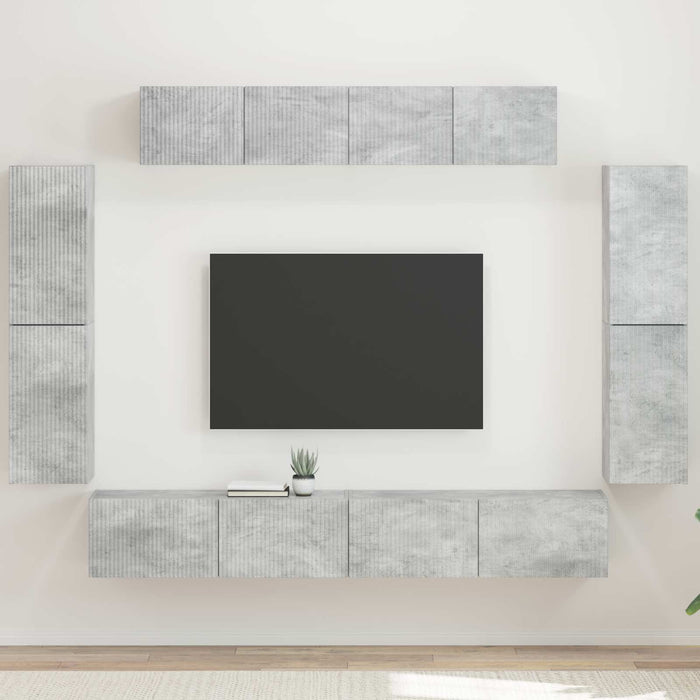 Cabinet TV 8 pcs Gri din beton - WALTI WALTI