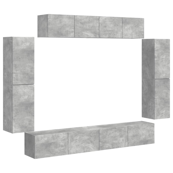 Cabinet TV 8 pcs Gri din beton - WALTI WALTI