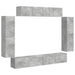 Cabinet TV 8 pcs Gri din beton - WALTI WALTI