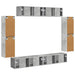 Cabinet TV 8 pcs Gri din beton - WALTI WALTI