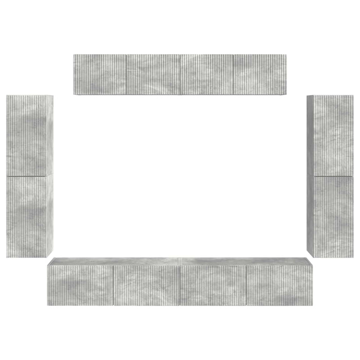 Cabinet TV 8 pcs Gri din beton - WALTI WALTI