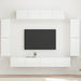 Cabinet TV 8 pcs Alb lucios - WALTI WALTI