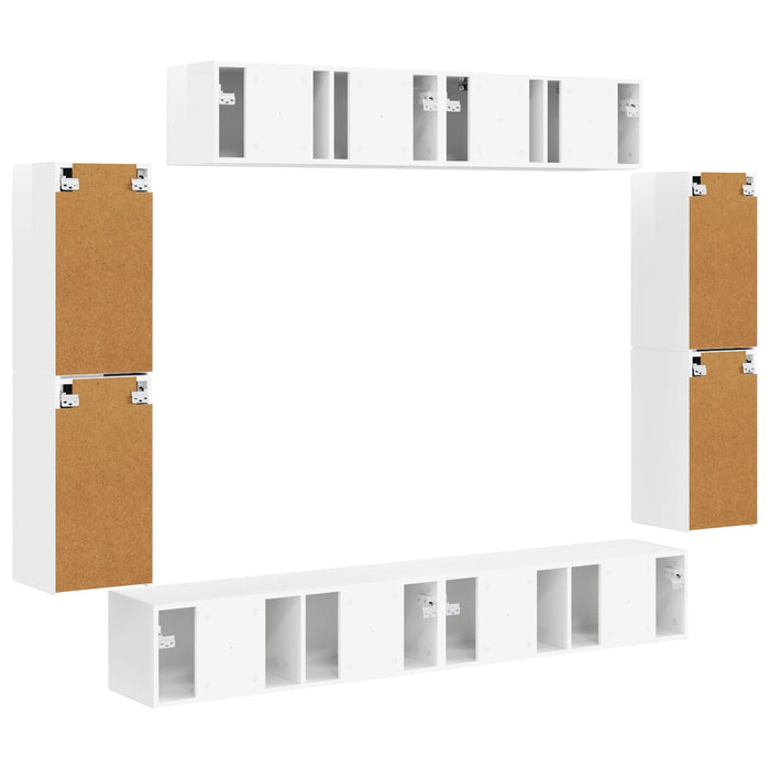 Cabinet TV 8 pcs Alb lucios - WALTI WALTI