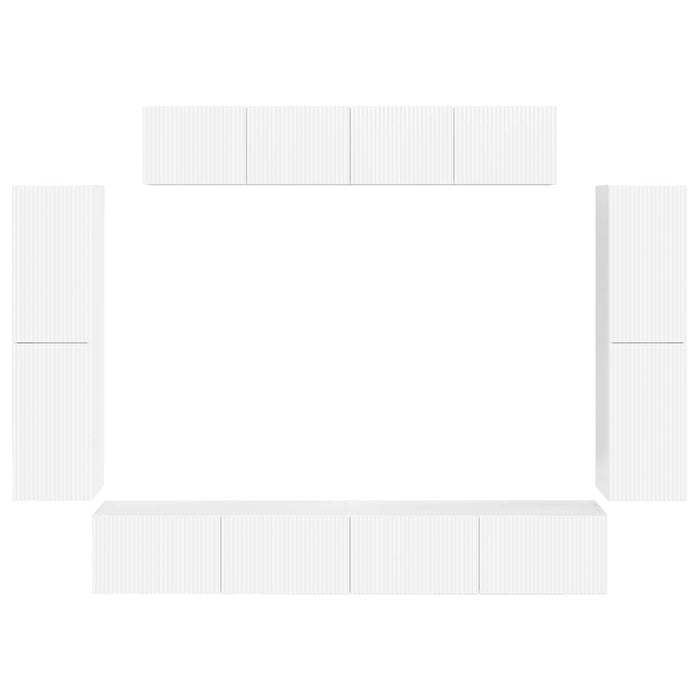 Cabinet TV 8 pcs Alb lucios - WALTI WALTI