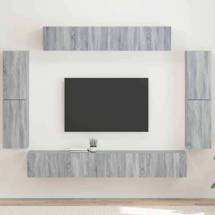 Cabinet TV 8 pcs Gri Sonoma - WALTI WALTI