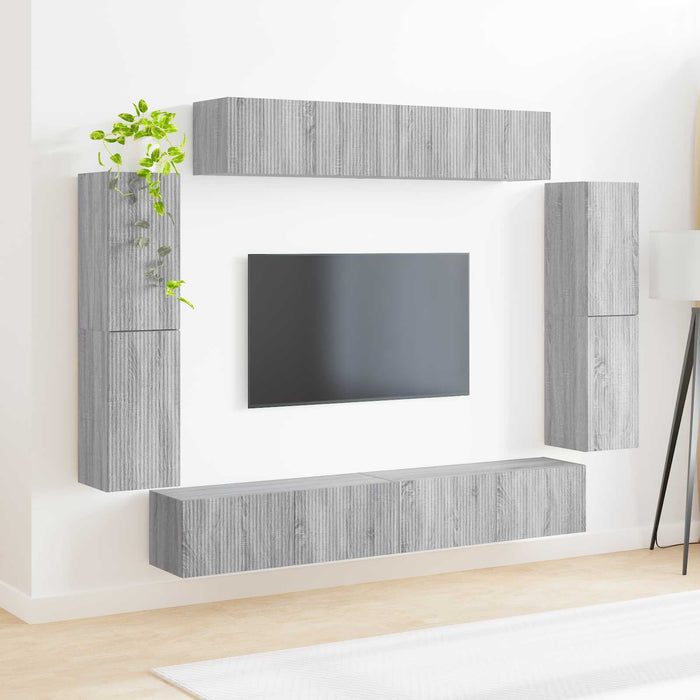 Cabinet TV 8 pcs Gri Sonoma - WALTI WALTI