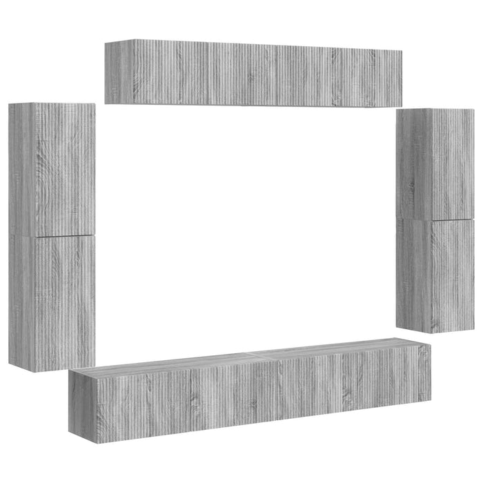 Cabinet TV 8 pcs Gri Sonoma - WALTI WALTI