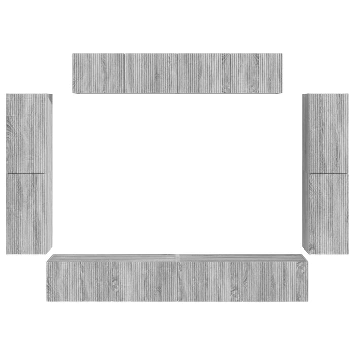 Cabinet TV 8 pcs Gri Sonoma - WALTI WALTI