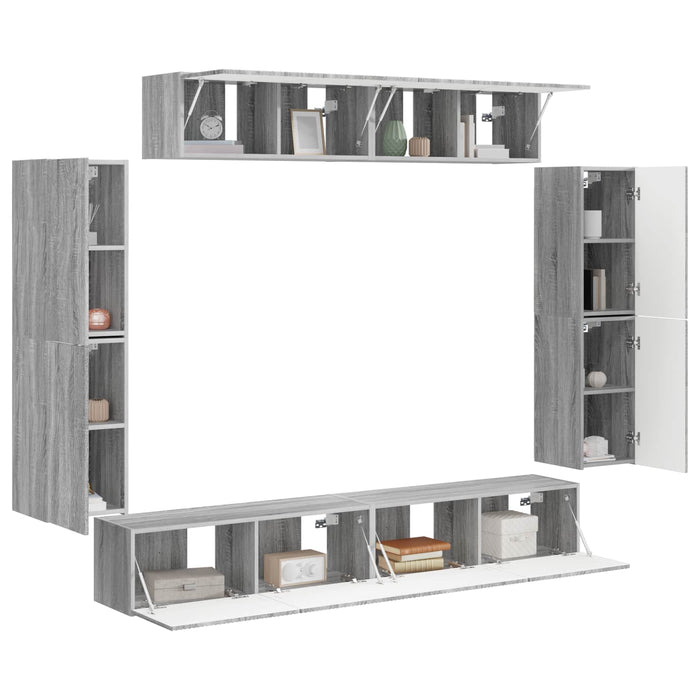 Cabinet TV 8 pcs Gri Sonoma - WALTI WALTI